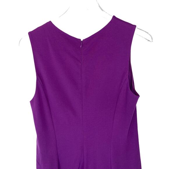 Diane Von Furstenberg Jacey Purple Ruffled Office Cocktail Sheath Dress Size 8 - Picture 6 of 8